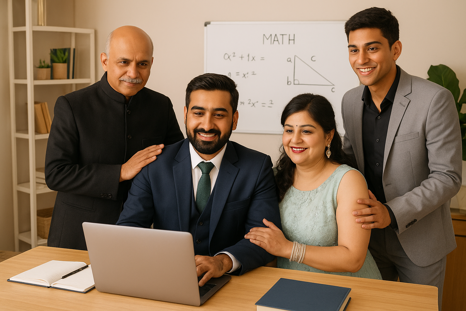 Indian teacher teaching students